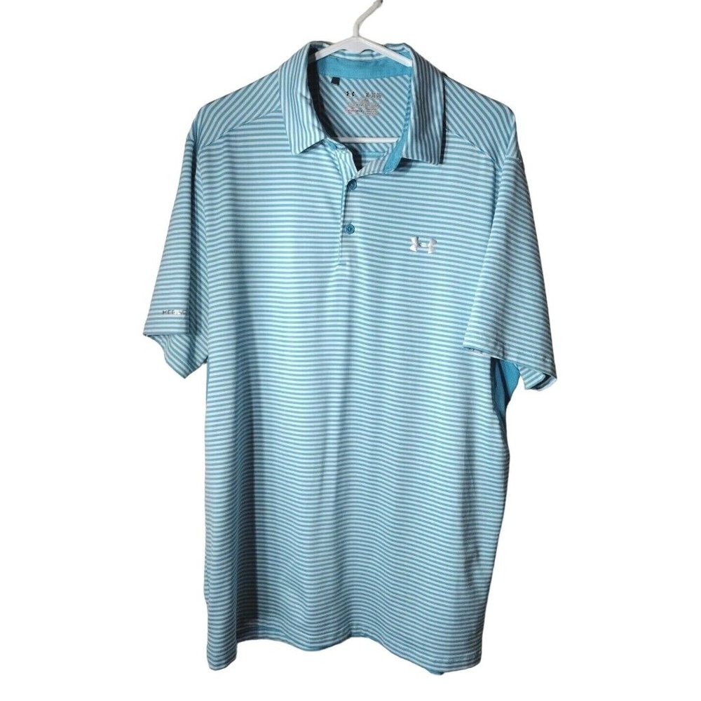 Under Armour Shirt Mens XL Heat Gear Striped Mesh Underarm